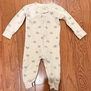 Quincy Mae Cream Bear Print Baby One Piece